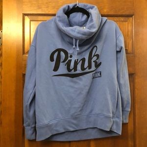 VS PINK blue funnel neck sweatshirt - size small